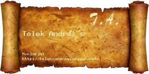 Telek András névjegykártya